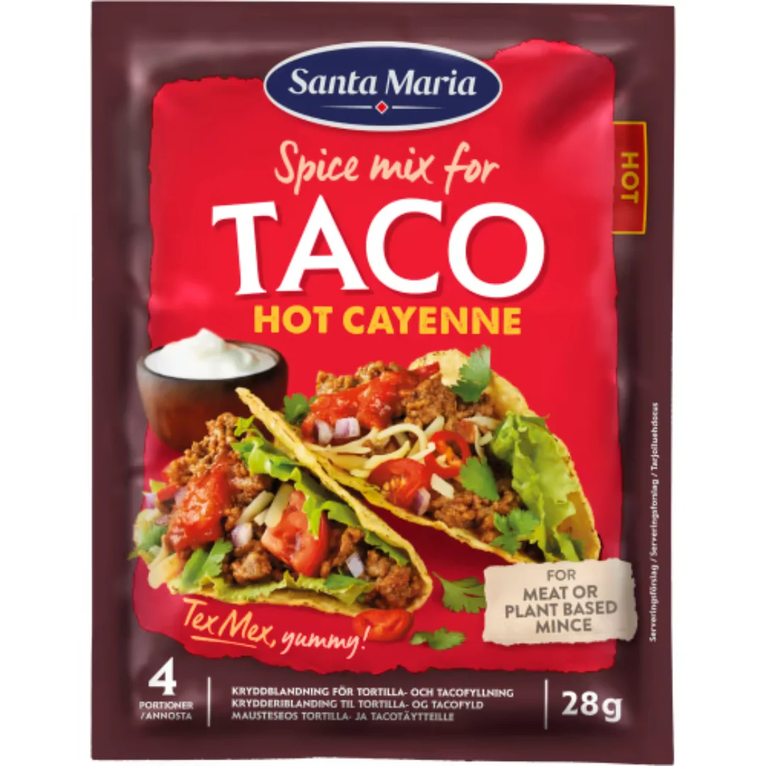 Santa Maria Taco Spice Mix Hot Cayenne - Spicy Tex-Mex Seasoning 28g