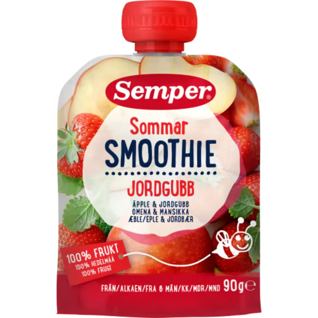 Semper Smoothie Sommar Jordgubb 6 MÄnader - Strawberry Smoothie 90g