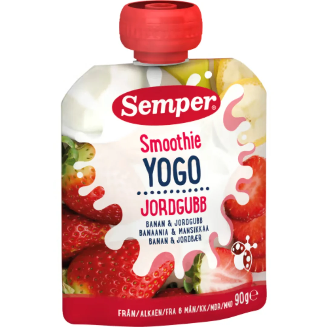 Semper Smoothie Yoghurt Jordgubb 6 MÄnader - Strawberry Smoothie 90g