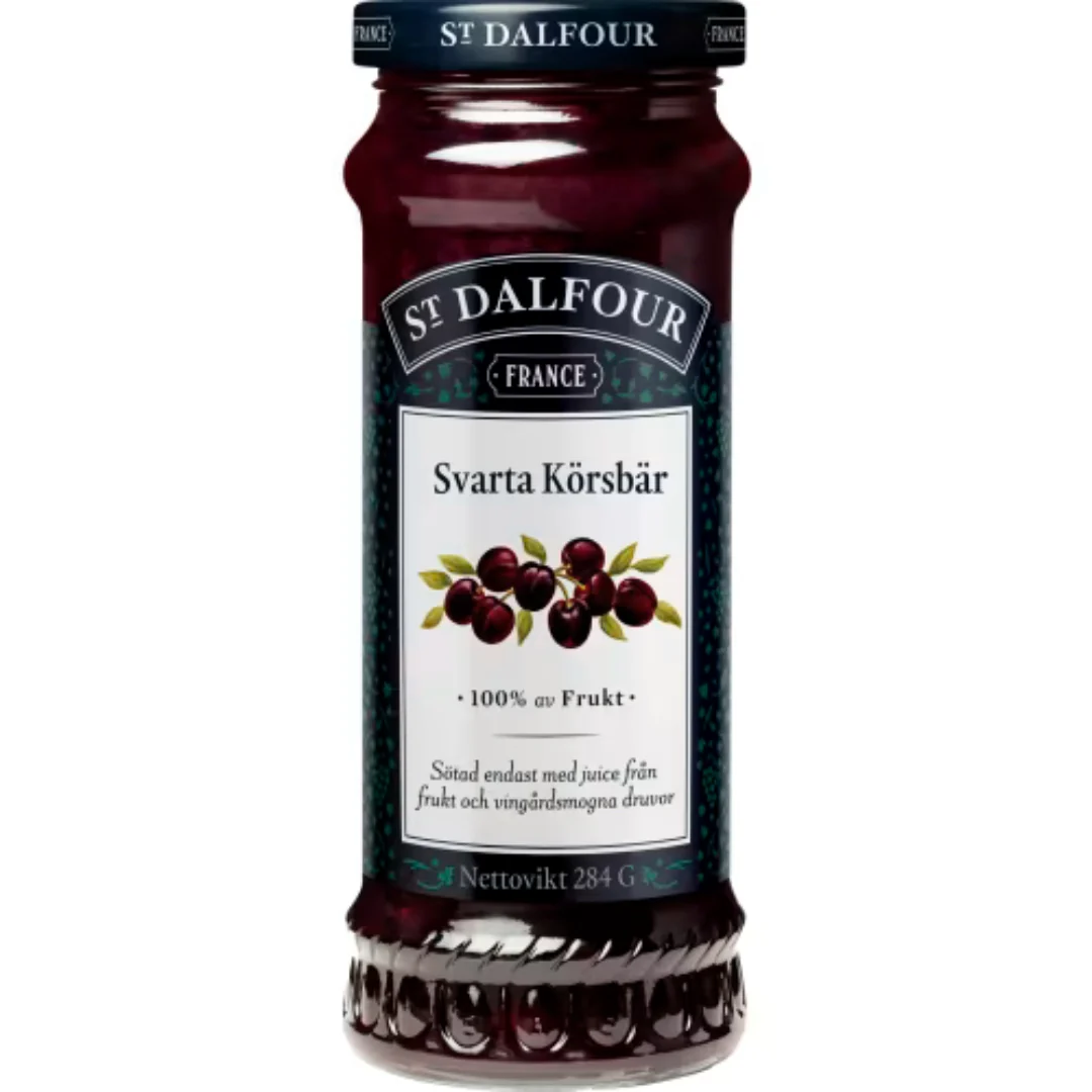 St Dalfour Svarta Körsbär Marmelad - Black Cherry Marmalade 284g