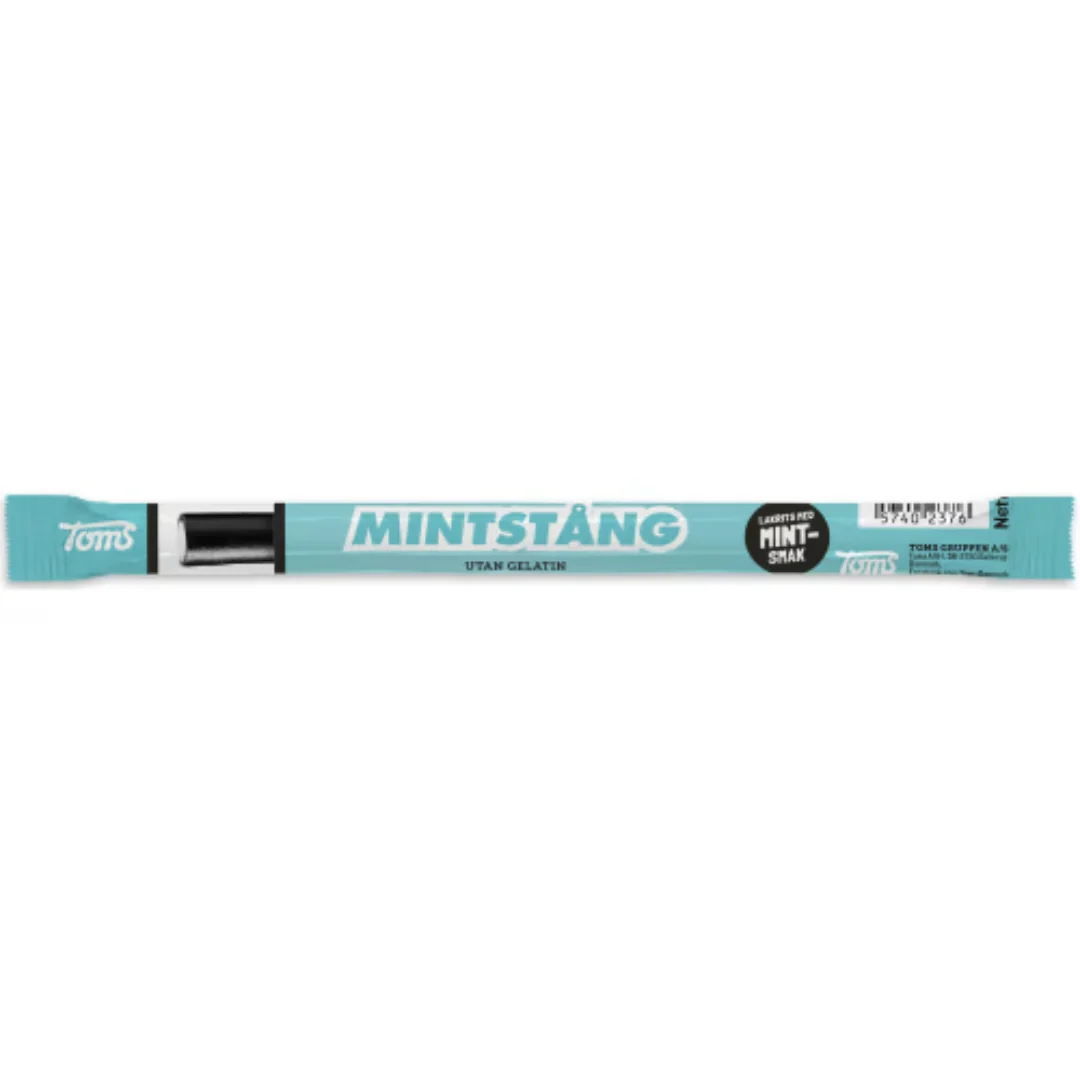 Toms PingvinstÄng Mint - Licorice Stick with a White Mint filling 27g