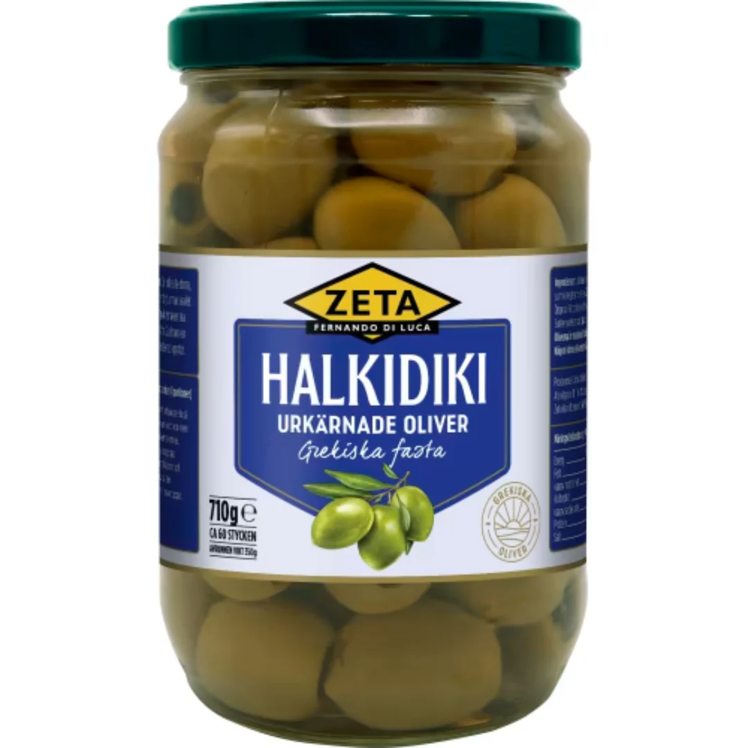 Zeta Halkidiki Urkärnade - Pitted Halkidiki Olives 710g