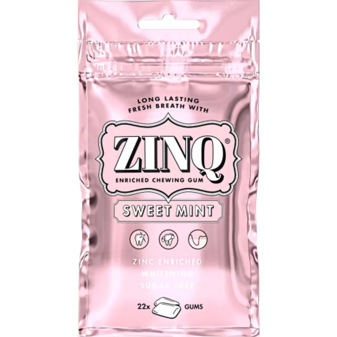 ZINQ Sweetmint Tuggummi - Sugar-Free Chewing Gum with Zinc 31.5g